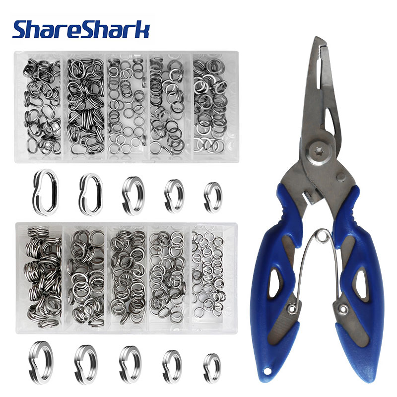 Fishing Equipment Gear - ShareShark 200pcs Stainless Steel Split Ring