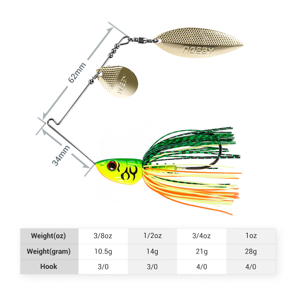 Noeby Spinnerbait 10.5g 14g 21 - Saltwater Fishing Hook ulasan dan harga