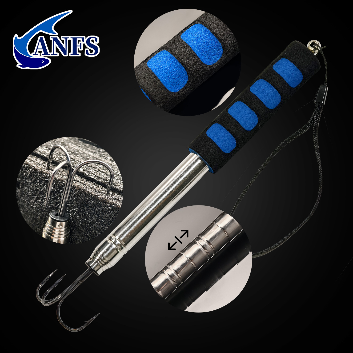 ANFS 1pcTelescopic Fishing Gaf - Saltwater Fishing Hook ulasan dan harga