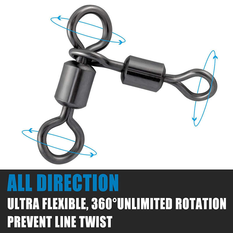 PRO BEROS 50Pcs 3 Way Swivels  - Saltwater Fishing Hook ulasan dan harga