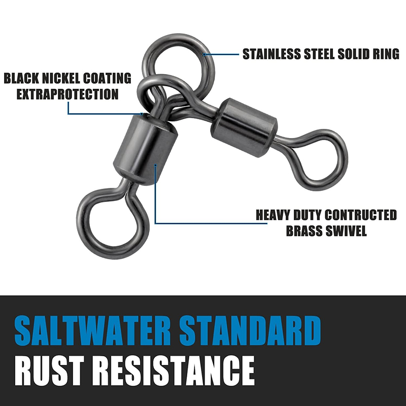 PRO BEROS 50Pcs 3 Way Swivels  - Saltwater Fishing Hook ulasan dan harga