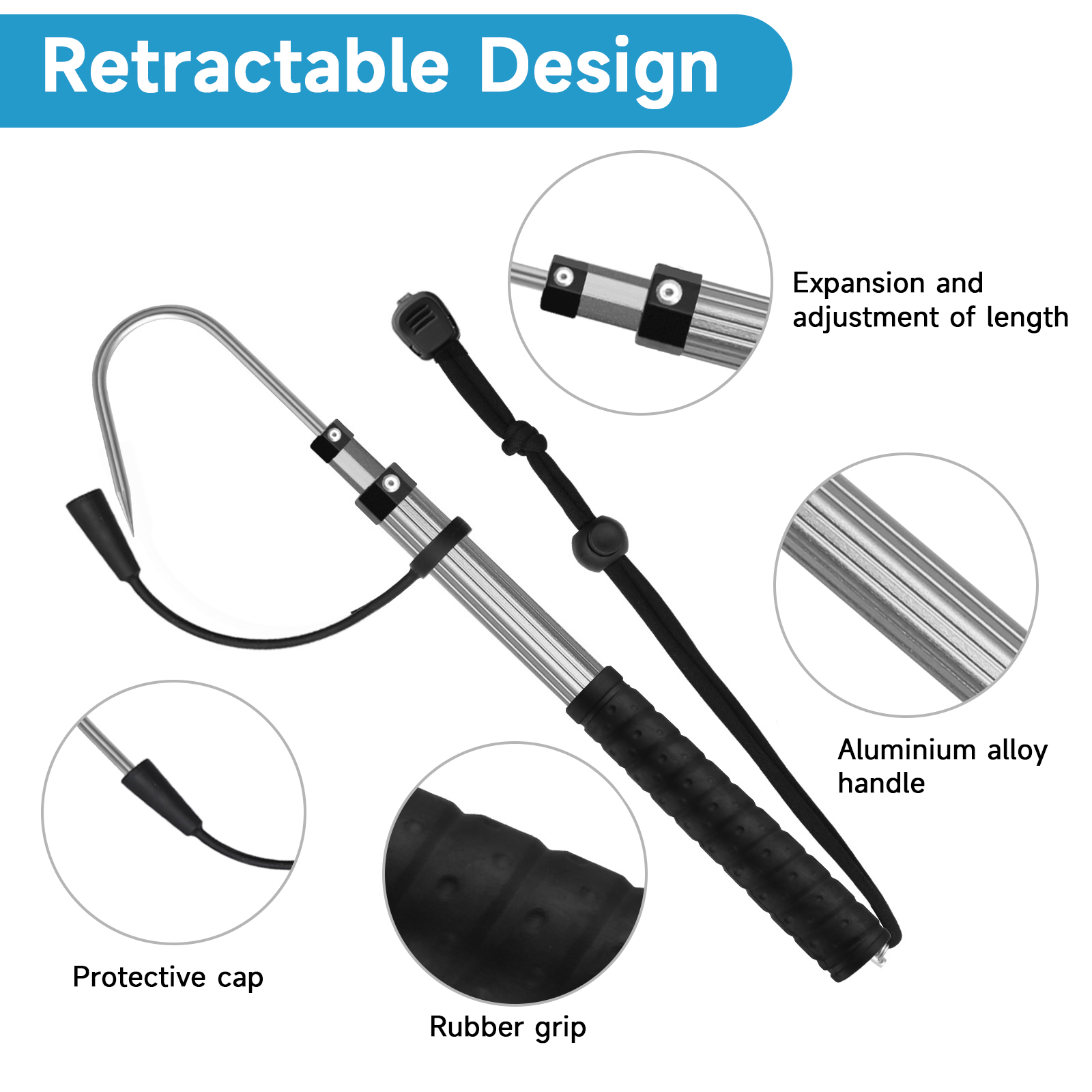SANLIKE 90cm Telescopic Fishin - Saltwater Fishing Hook ulasan dan harga